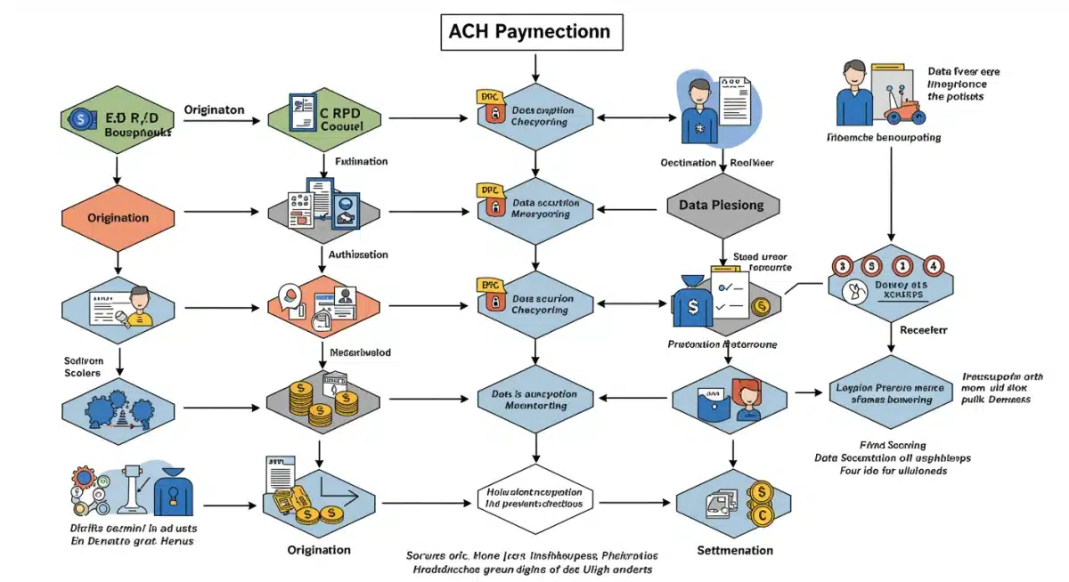 ACH payment process flowchart with new compliance checkpoints