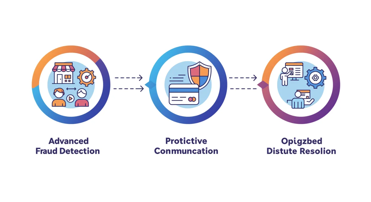 Infographic illustrating three key strategies to reduce chargebacks