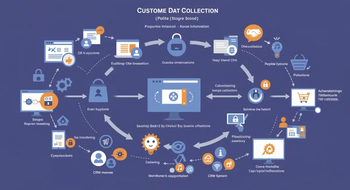 Infographic showing customer data collection points and secure handling