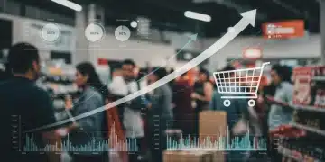 Digital dashboard showing dynamic pricing analytics and revenue growth for US retailers