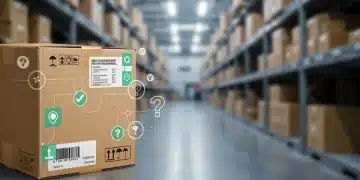 E-commerce product package with new labeling requirements for 2025