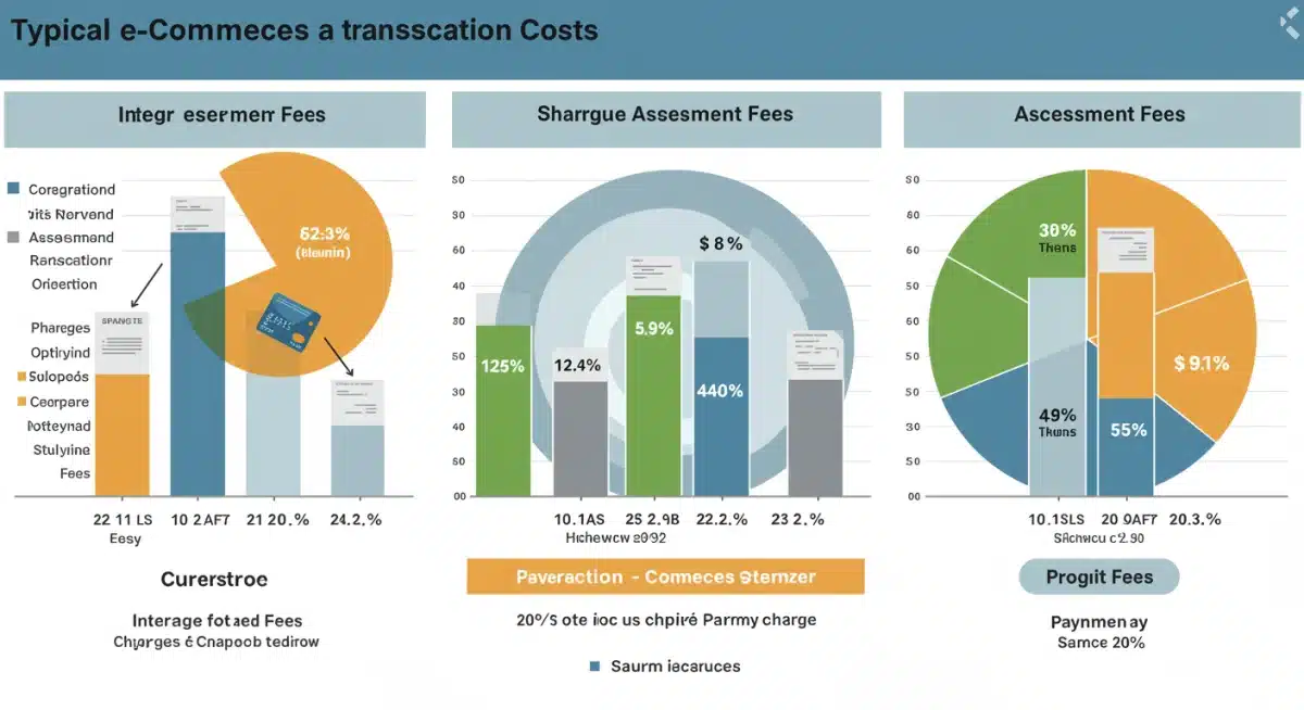 Infographic detailing e-commerce transaction cost breakdown, showing current versus projected payment processing fees and their impact.