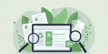 E-commerce website displaying compliant sustainability claims under a magnifying glass, symbolizing FTC Green Guides 2025