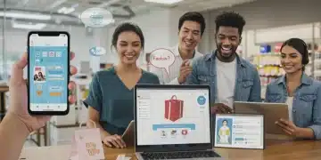 Diverse customers engaging with omnichannel retail touchpoints