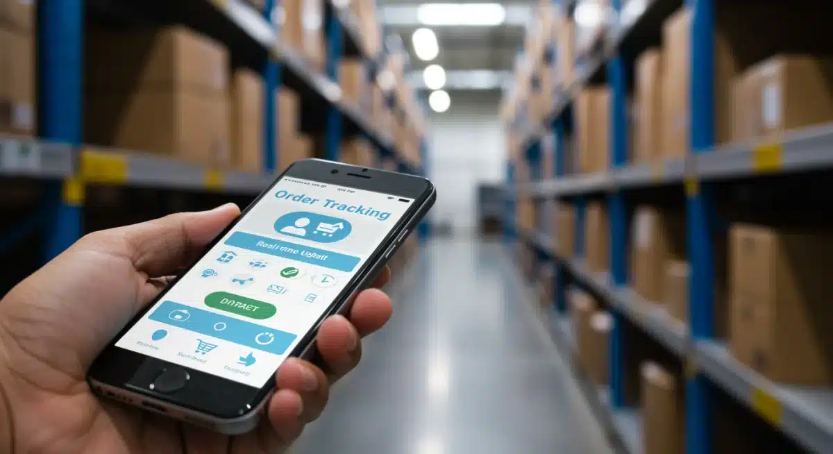 Personalized order tracking on a smartphone, indicating efficient logistics
