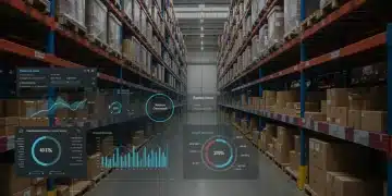 Predictive analytics dashboard optimizing warehouse inventory