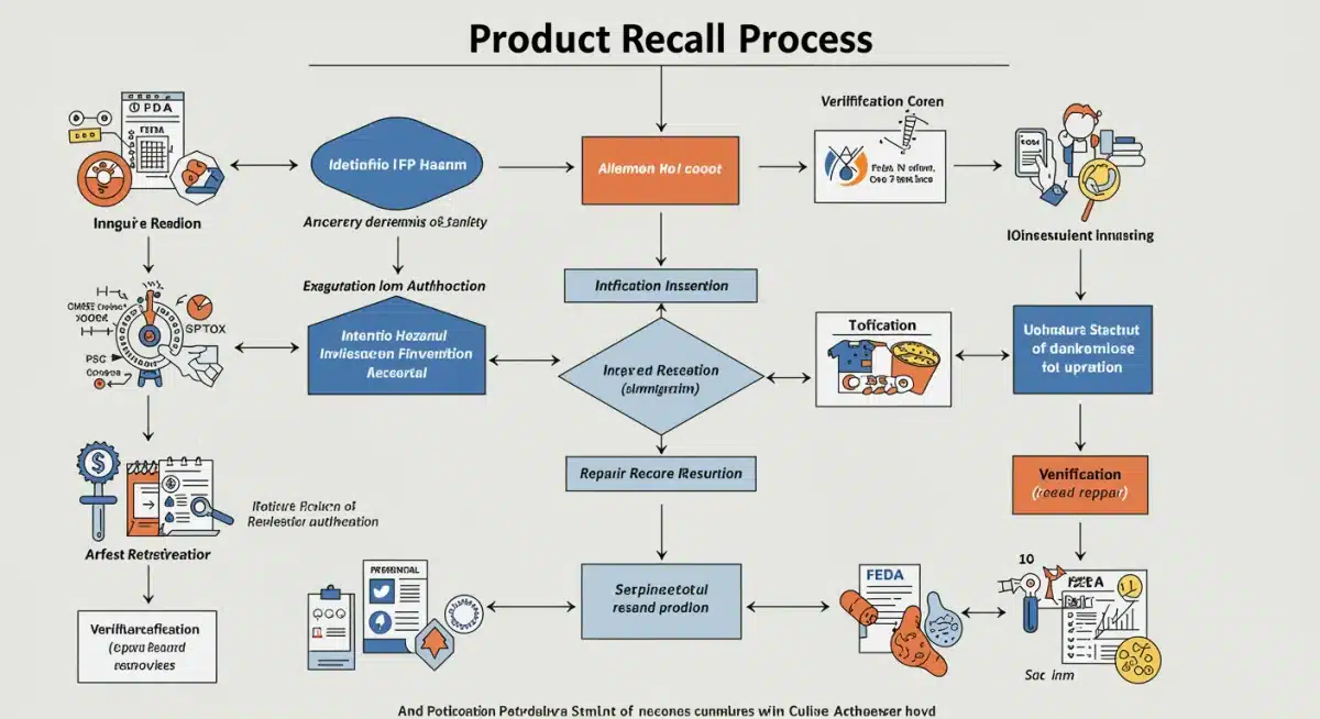Flowchart depicting a comprehensive product recall process for online retailers